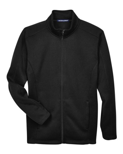 Devon & Jones DG793 Men's Bristol Full-Zip Sweater Fleece Jacket in Black - Custom Printing Available