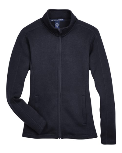 Devon & Jones DG793W Women's Bristol Full-Zip Sweater Fleece Jacket in Black - Custom Printing Available