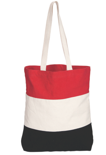 Tri-Colour Cotton Tote Bag front Image