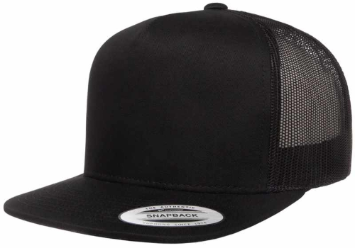 Yupoong F06006 - 5 Panel Flat Peak Snap Back Trucker Cap