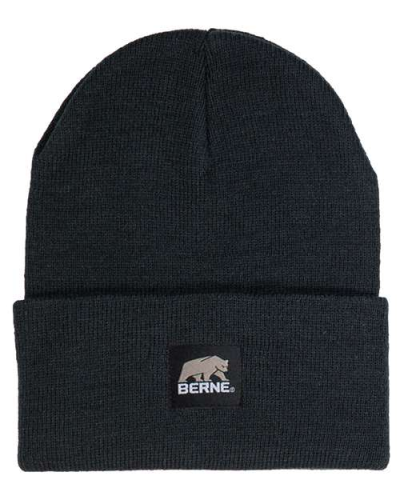 Berne Apparel H150 Heritage Knit Cuff Beanie in Black - Custom Printing Available
