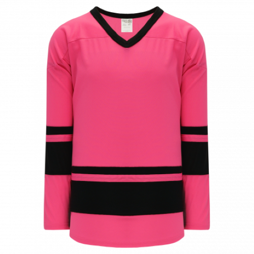 Athletic Knit H6400 H6400 League Series Hockey Jersey in Pink / Black - Custom Printing Available