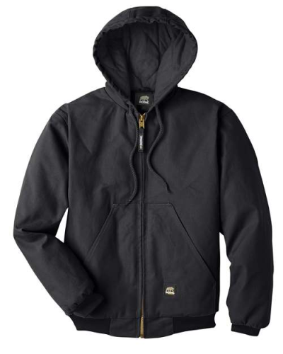 Berne Apparel HJ51 Men's Berne Heritage Hooded Jacket in Black - Custom Printing Available