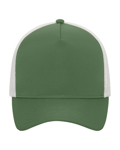 KOI KOI1836 Matte 5-Panel Trucker Cap in Balsam Green/Bone - Custom Printing Available