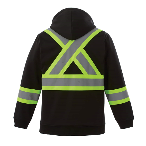 Hi-Vis Full Zip Polyester Fleece Hoodie back Thumb Image