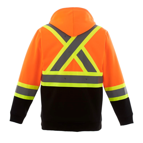 Hi-Vis Full Zip Polyester Fleece Hoodie back Thumb Image