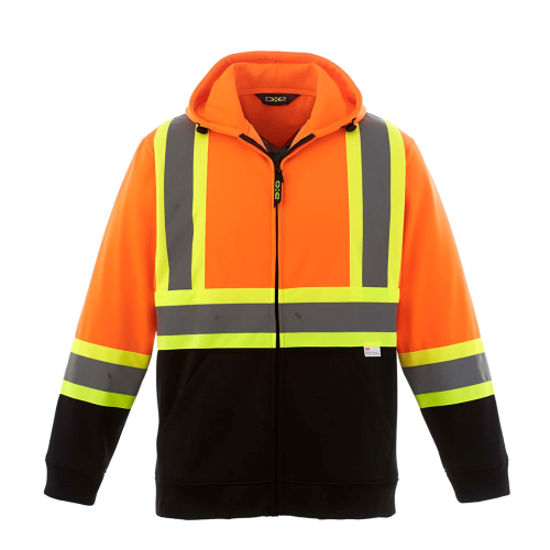 Hi-Vis Full Zip Polyester Fleece Hoodie front Thumb Image