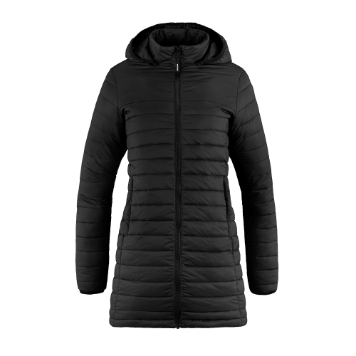 Ladies Long Lightweight Puffy Jacket front Thumb Image