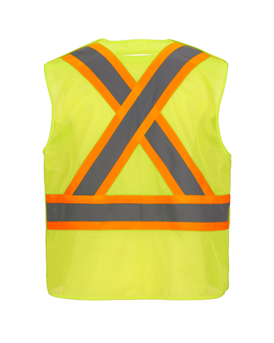 Custom Sentinel Mesh Hi-Vis 5 Point Tear-away Vest Dual Sized - Back View | Canada Sportswear | Screen Printing Canada