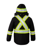 L01250 - Armour - Hi-Vis Insulated Parka w/ Detachable Hood Back Thumbnail | Custom Apparel Canada