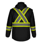 L01275 - Kenworth - 5in1 Hi-Vis Parka w/ Detachable Hood Back Thumbnail | Custom Apparel Canada