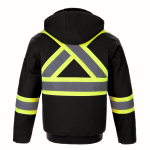 L01290 - International - Cotton Canvas Hi-Vis Bomber Jacket w/ Detachable Hood Back Thumbnail | Custom Apparel Canada