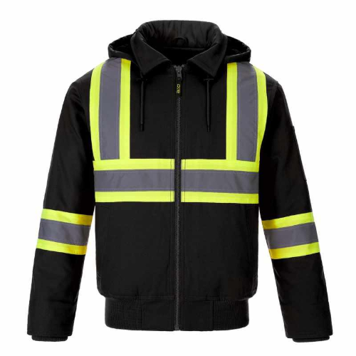 L01290 - International - Cotton Canvas Hi-Vis Bomber Jacket w/ Detachable Hood by ATC