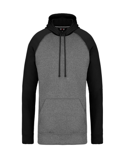 Canada Sportswear L01630 Oakland Adult Polyester Pullover Hooded Sweatshirt in Grey/Black - Custom Printing Available