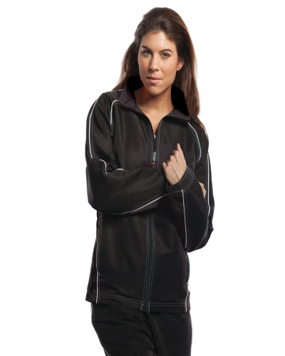 Canada Sportswear L04071 Ladies Track Jacket in Black Red - Custom Printing Available
