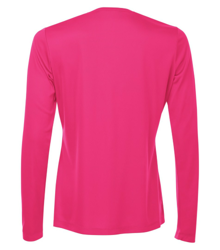 Performance V-Neck Long Sleeve Ladies' Tee back Thumb Image