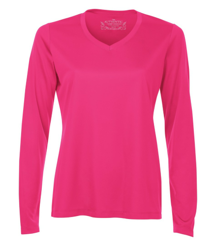 Performance V-Neck Long Sleeve Ladies' Tee front Thumb Image