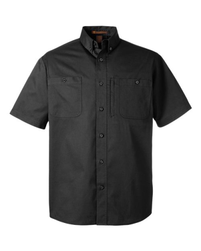 Harriton M585 Men's Advantage IL Short Sleeve Work Shirt in Black - Custom Printing Available