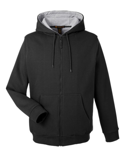 Harriton M711 Unisex ClimaBloc™ Lined Heavyweight Hooded Sweatshirt in Black - Custom Printing Available