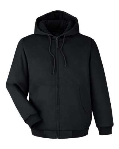 Harriton M722 Unisex ClimaBloc® Heavyweight Hooded Full-Zip Jacket in Black - Custom Printing Available