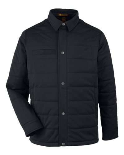 Harriton M821 Unisex Guardian Soft Shell Chore Coat in Black - Custom Printing Available