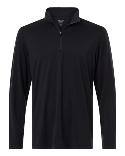 North End NE405 Men's JAQ Stretch Performance Quarter-Zip in Black/ Carbon - Custom Printing Available
