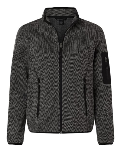 North End NE730W Women's Jasper Full-Zip Fleece Jacket in Black/ Grey - Custom Printing Available