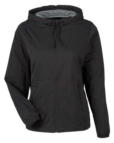 North End NE75W Women's Network Lightweight Jacket in Black Heather - Custom Printing Available