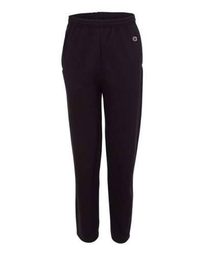 Champion P800 Unisex Powerblend® Open-Bottom Sweatpants with Pockets in Black - Custom Printing Available