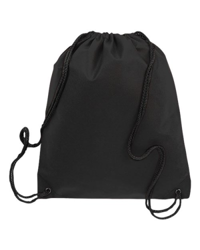 Q-TEES Q1235 Non-Woven Drawstring Bag in Black - Custom Printing Available