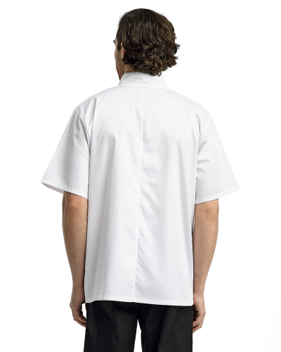 Artisan Collection by Reprime Unisex Studded Front Short-Sleeve Chef's Coat back Thumb Image
