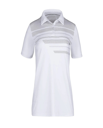 Canada Sportswear S05826 Ladies Poly Interlock Short Sleeve Polo in White Black - Custom Printing Available