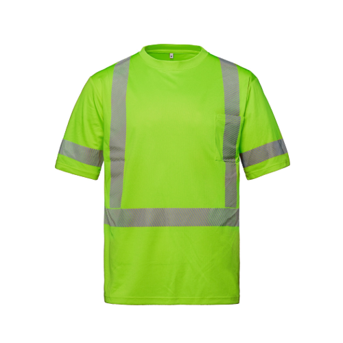 Custom CSW S05980 LUMEN - Hi-VIS T-shirt with Segmented Stripes - Fluorescent Lime | Canada Sportswear S05980 | Screen Printing & Embroidery Canada