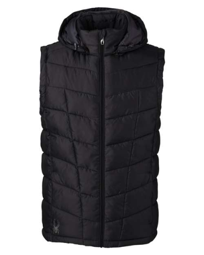 Spyder S16642 Men's Pelmo Puffer Vest in Black - Custom Printing Available