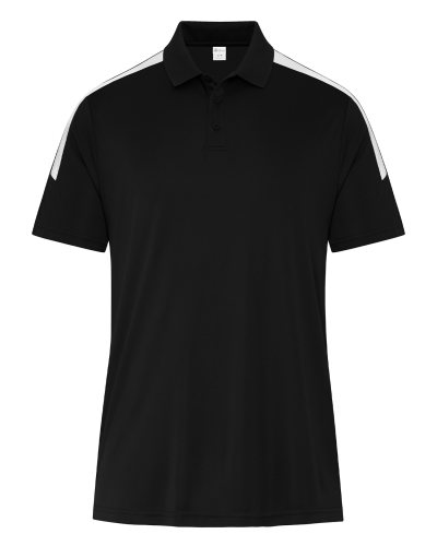 ATC S3560 Pro Club Polo in Black/White - Custom Printing Available