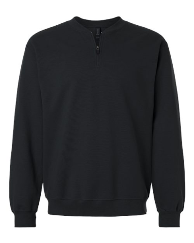 Gildan SF008 Unisex Softstyle® Midweight Quarter-Zip Sweatshirt in Black - Custom Printing Available