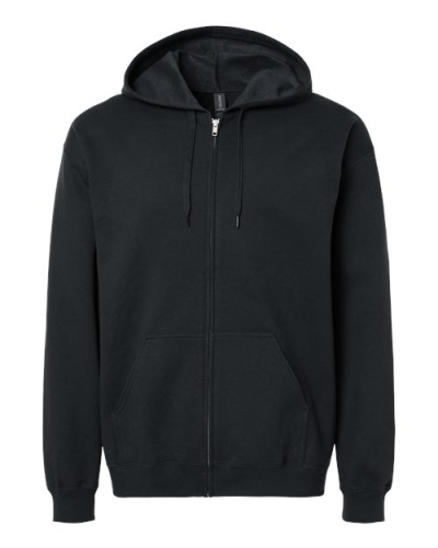 Gildan SF600 Unisex Softstyle® Midweight Full-Zip Hooded Sweatshirt in Black - Custom Printing Available