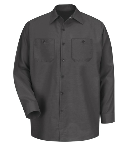 Authentic T-Shirt Company SP14 Industrial Long Sleeve Work Shirt in Charcoal - Custom Printing Available