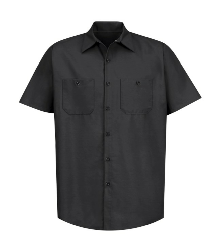 Authentic T-Shirt Company SP24 Industrial Short Sleeve Work Shirt in Black - Custom Printing Available