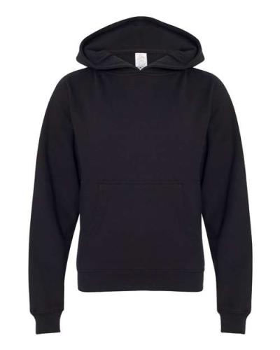 Independent Trading Co. SS4001Y Youth Midweight Hooded Sweatshirt in Black - Custom Printing Available