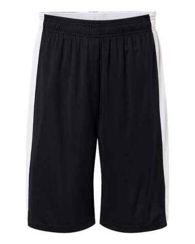 Team 365 TT115B Unisex Zone Performance Reversible Shorts in Black/ White - Custom Printing Available