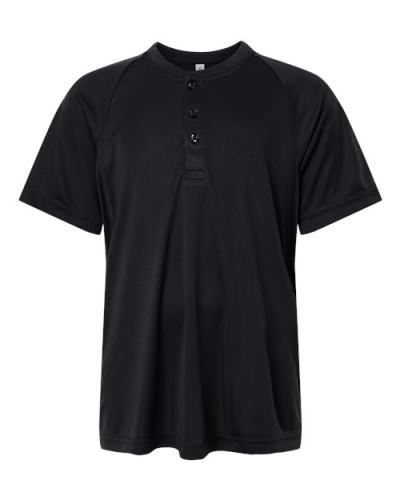 Team 365 TT11HNY Youth Zone Performance Henley in Black - Custom Printing Available
