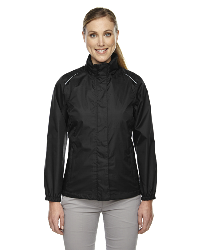 Core365 78185 WOMEN'S Climate Seam-Sealed Lightweight Variegated Ripstop Jacket in BLACK 703 - Custom Printing Available
