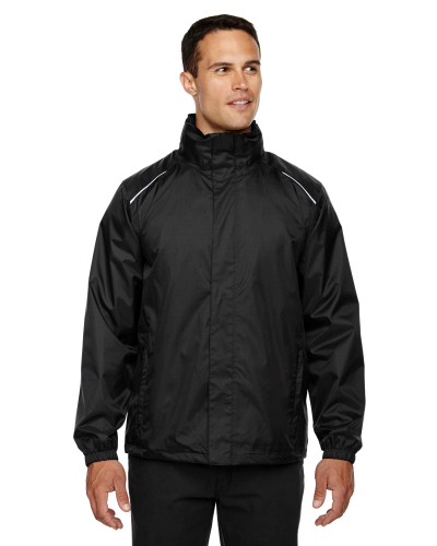 Core365 88185 Men's Climate Seam-Sealed Lightweight Variegated Ripstop Jacket in BLACK 703 - Custom Printing Available