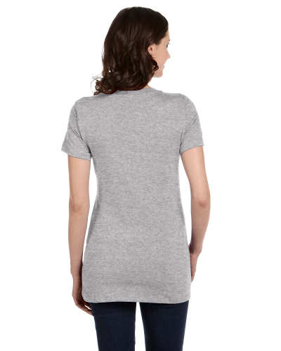 Ladies' Short-Sleeve Deep V-Neck T-Shirt back Thumb Image