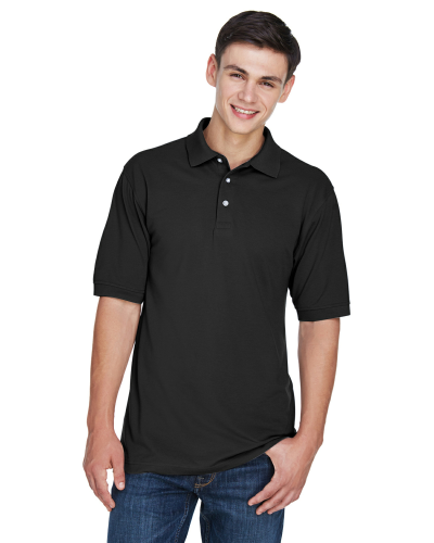 Harriton M265 Men's Easy Blend Polo in Black - Custom Printing Available