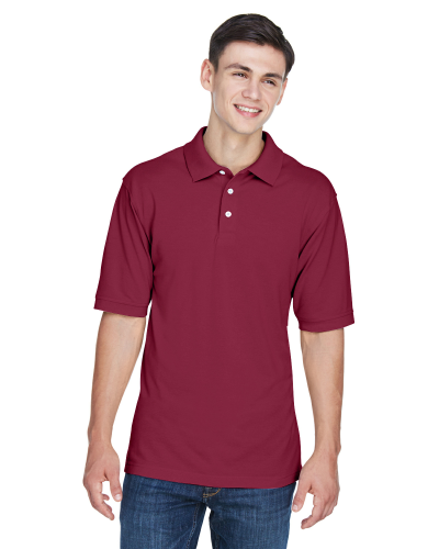Harriton M265 Men's Easy Blend Polo in Wine - Custom Printing Available