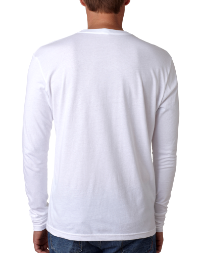 WHITE Men's Premium Fitted Long-Sleeve Crew Tee | T-Shirts Elephant