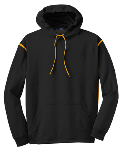 Sport-Tek F2201 ATC™ PTech™ Fleece VarCITY Hooded Sweatshirt in Black Gold - Custom Printing Available