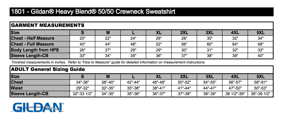 Size chart